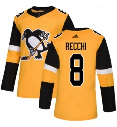 Youth Adidas Pittsburgh Penguins 8 Mark Recchi Authentic Gold Alternate NHL Jersey 