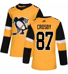 Youth Adidas Pittsburgh Penguins 87 Sidney Crosby Authentic Gold Alternate NHL Jersey 