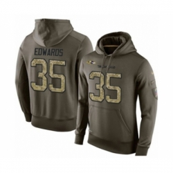 Football Mens Baltimore Ravens 35 Gus Edwards Green Salute To Service Pullover Hoodie