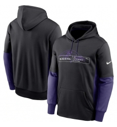 Men Baltimore Ravens Black Color Block Fleece Performance Pullover Hoodie