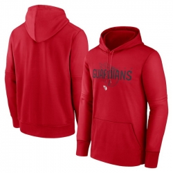 Men Cleveland Guardians Red Pregame Performance Pullover Hoodie
