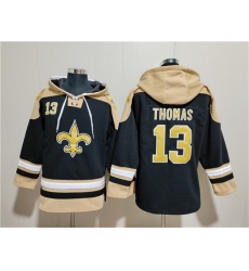 Men New Orleans Saints 13 Michael Thomas Black Ageless Must Have Lace Up Pullover Hoodie