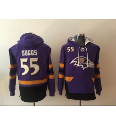 Men Nike Baltimore Ravens Terrell Suggs 55 NFL Winter Thick Hoodie