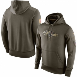 NFL Mens Baltimore Ravens Nike Olive Salute To Service KO Performance Hoodie