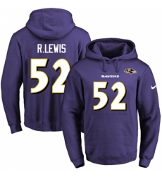 NFL Mens Nike Baltimore Ravens 52 Ray Lewis Purple Name Number Pullover Hoodie