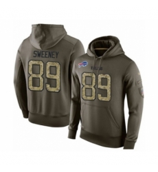 Football Mens Buffalo Bills 89 Tommy Sweeney Green Salute To Service Pullover Hoodie