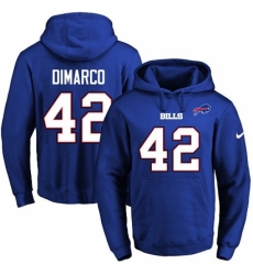 NFL Mens Nike Buffalo Bills 42 Patrick DiMarco Royal Blue Name Number Pullover Hoodie