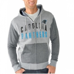 NFL Carolina Panthers G III Sports by Carl Banks Safety Tri Blend Full Zip Hoodie Heathered Gray