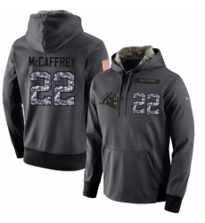 NFL Mens Nike Carolina Panthers 22 Christian McCaffrey Stitched Black Anthracite Salute to Service Player Performance Hoodie