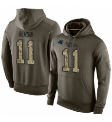 NFL Nike Carolina Panthers 11 Brenton Bersin Green Salute To Service Mens Pullover Hoodie