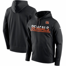 NFL Mens Cincinnati Bengals Nike Black Sideline Circuit Pullover Performance Hoodie