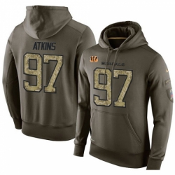 NFL Nike Cincinnati Bengals 97 Geno Atkins Green Salute To Service Mens Pullover Hoodie