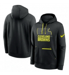 Men Cleveland Browns Black Volt Pullover Hoodie