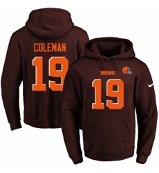 NFL Mens Nike Cleveland Browns 19 Corey Coleman Brown Name Number Pullover Hoodie