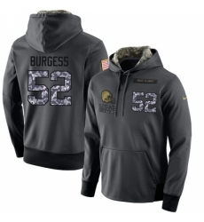 NFL Mens Nike Cleveland Browns 52 James Burgess Stitched Black Anthracite Salute to Service Player Performance Hoodie