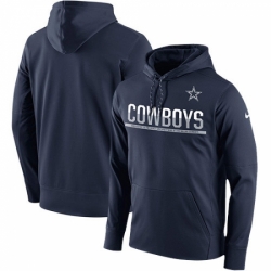 NFL Mens Dallas Cowboys Nike Navy Sideline Circuit Pullover Performance Hoodie