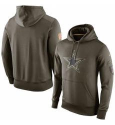 NFL Mens Dallas Cowboys Nike Olive Salute To Service KO Performance Hoodie