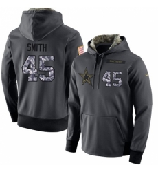 NFL Mens Nike Dallas Cowboys 45 Rod Smith Stitched Black Anthracite Salute to Service Player Performance Hoodie