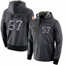 NFL Mens Nike Dallas Cowboys 57 Damien Wilson Stitched Black Anthracite Salute to Service Player Performance Hoodie