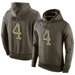 NFL Nike Dallas Cowboys 4 Dak Prescott Green Salute To Service Mens Pullover Hoodie