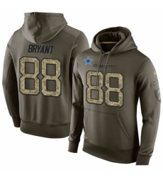 NFL Nike Dallas Cowboys 88 Dez Bryant Green Salute To Service Mens Pullover Hoodie