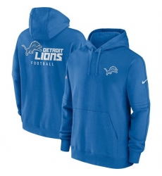 Men Detroit Lions Blue Sideline Club Fleece Pullover Hoodie