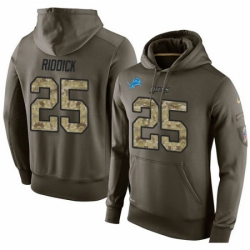NFL Nike Detroit Lions 25 Theo Riddick Green Salute To Service Mens Pullover Hoodie