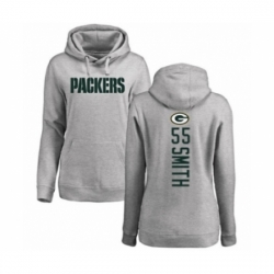 Football Womens Green Bay Packers 55 ZaDarius Smith Ash Backer Hoodie