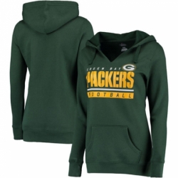 NFL Green Bay Packers Majestic Womens Self Determination Pullover Hoodie Green