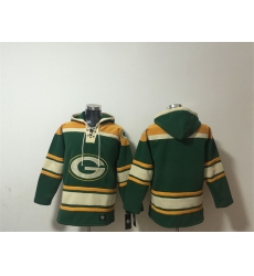 Men Green Bay Packers Blank Green Lace Up Pullover Hoodie Men Green Bay Packers Blank Green Lace Up Pullover Hoodie