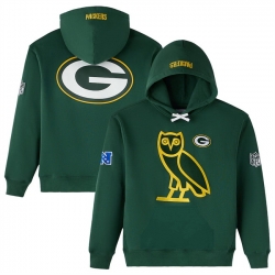 Men Green Bay Packers Green 2025 OVO Scarlet Icon Team Pullover Hoodie