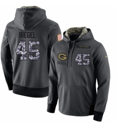 NFL Mens Nike Green Bay Packers 45 Vince Biegel Stitched Black Anthracite Salute to Service Player Performance Hoodie