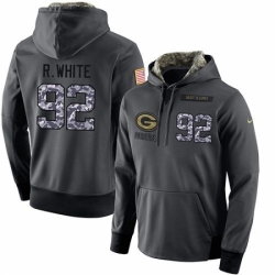 NFL Mens Nike Green Bay Packers 92 Reggie White Stitched Black Anthracite Salute to Service Player Performance Hoodie