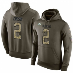 NFL Nike Green Bay Packers 2 Mason Crosby Green Salute To Service Mens Pullover Hoodie