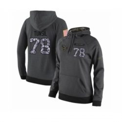 Football Womens Houston Texans 78 Laremy Tunsil Stitched Black Anthracite Salute to Service Player Performance Hoodie