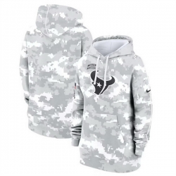 Women Houston Texans 2024 Arctic Camo Salute To Service Club Fleece Pullover Hoodie