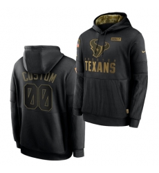 Men Custom Men Houston Texans 2020 Salute To Service Black Sideline Performance Pullover Hoodie