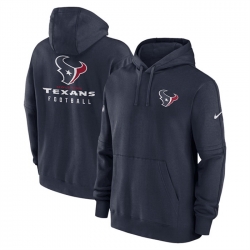 Men Houston Texans Navy Sideline Club Fleece Pullover Hoodie