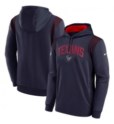 Men Houston Texans Navy Sideline Stack Performance Pullover Hoodie 001