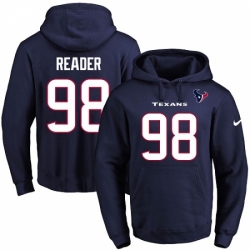 NFL Mens Nike Houston Texans 98 DJ Reader Navy Blue Name Number Pullover Hoodie