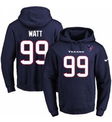 NFL Mens Nike Houston Texans 99 JJ Watt Navy Blue Name Number Pullover Hoodie