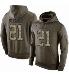 NFL Nike Houston Texans 21 Marcus Gilchrist Green Salute To Service Mens Pullover Hoodie