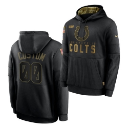 Men Custom Men Indianapolis Colts 2020 Salute To Service Black Sideline Performance Pullover Hoodie