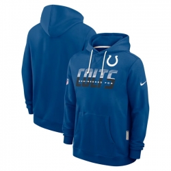 Men Indianapolis Colts Royal Sideline Standard Issue Top Prospect Dri FIT Hoodie