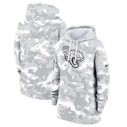 Women Jacksonville Jaguars 2024 Arctic Camo Salute To Service Club Fleece Pullover Hoodie