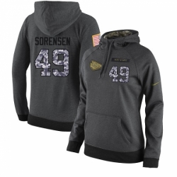 NFL Womens Nike Kansas City Chiefs 49 Daniel Sorensen Stitched Black Anthracite Salute to Service Player Performance Hoodie