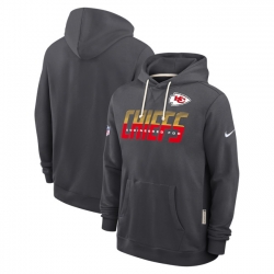 Men Kansas City Chiefs Charcoal Sideline Standard Issue Top Prospect Dri FIT Hoodie