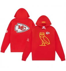 Men Kansas City Chiefs Red OVO Scarlet Icon Team Pullover Hoodie