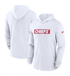 Men Kansas City Chiefs White Sideline Performance Hoodie