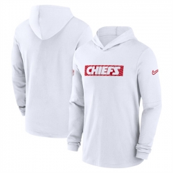 Men Kansas City Chiefs White Sideline Performance Hoodie